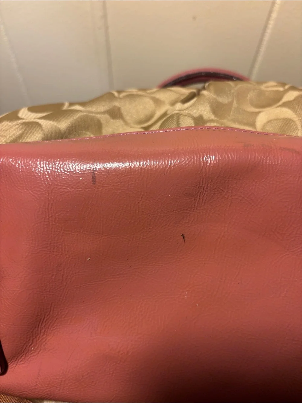 Coach Ashley Signature Satchel Pink Patent Trim Y2K Retro F15443 - EUC - w/COA!